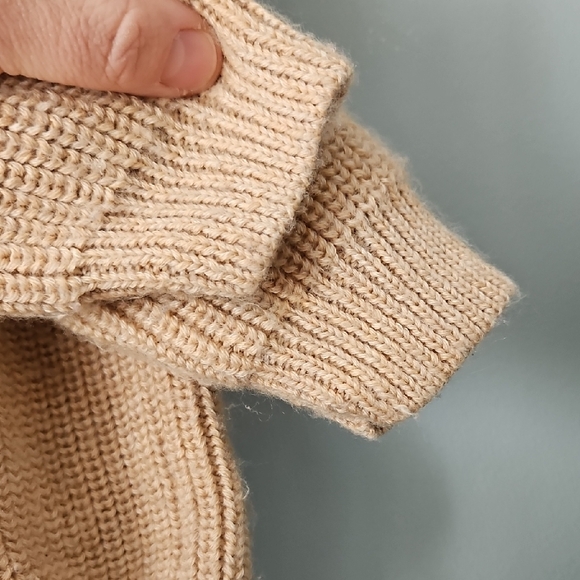 Kids Peachy Tan Merino Wool Knit Sweater - Picture 4 of 7